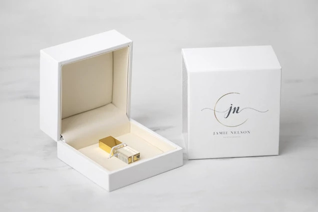 Black, Silver, Rose Gold Tyndell Crystal Flash Drive and White Soft Touch Box Bundle 4GB, 8GB, 16GB, 32GB, 64GB, 128GB