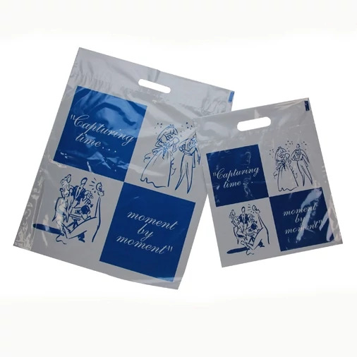 Gray/Blue Tyndell Plastic Delivery Handle Bag 23x22.