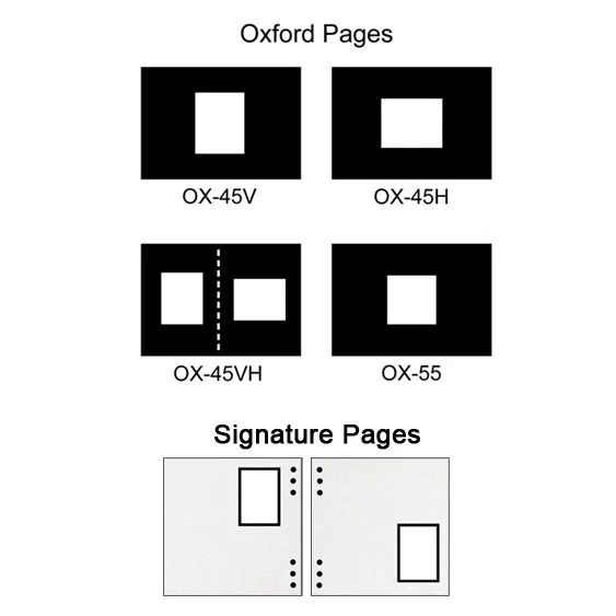 TAP Oxford Album Insert Gray 2x3 signature page and Black/Black 4x5H.