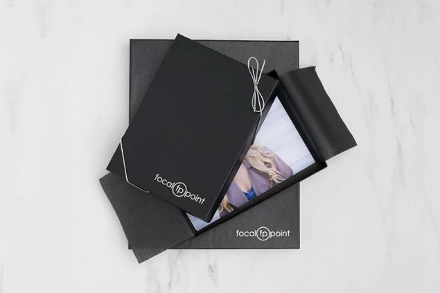 Black leather Tyndell 1" portrait box 4x6, 5x7, 8x10, 8x12, 11x14, 16x20, 20x24.