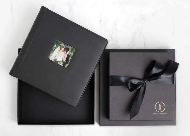 Matte Black Tyndell Album Box square 8x8, 10x10, 12x12