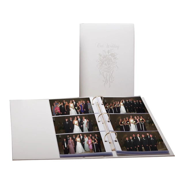 White embossed Our Wedding TAP Big Bargain Album 4x6 210 photo proof book.
