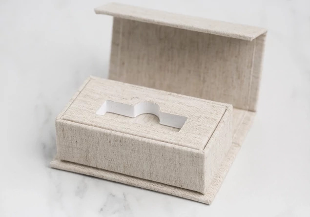 Linen Tyndell Luxe Fabric Flash Drive USB Box