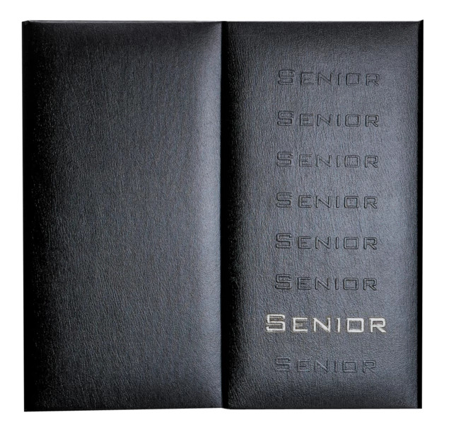 TAP Achievement Folio Senior black/black/satin cover closed in.