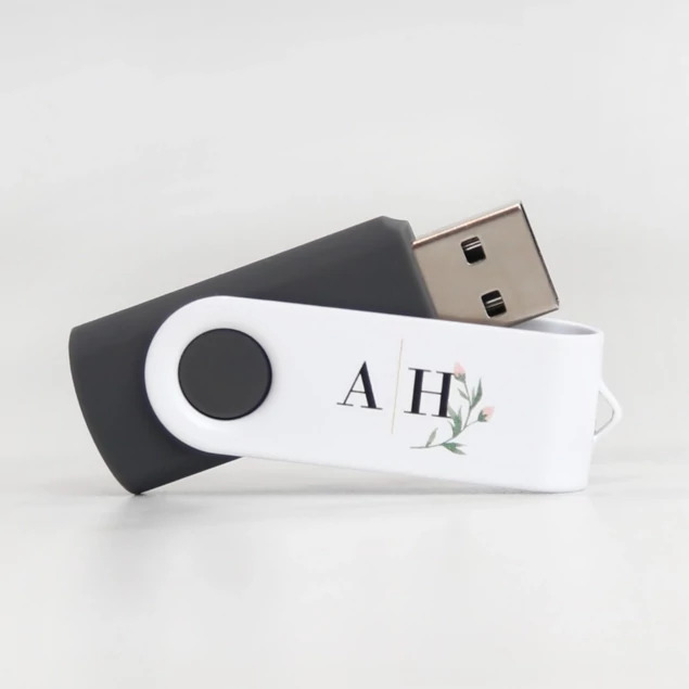 Black, Titanium, White, Teal, Aluminum Tyndell Swivel USB Flash Drive.