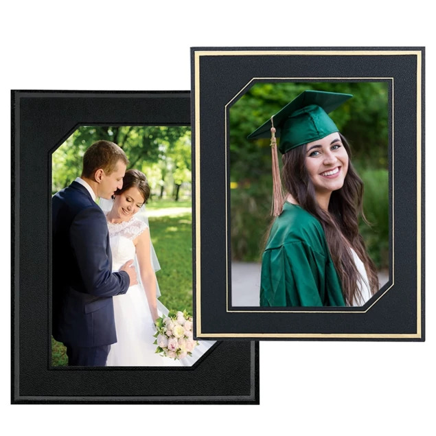 Black/black and black/gold TAP Alumni Easel mount paper frame 4x5, 4x6, 8x10.