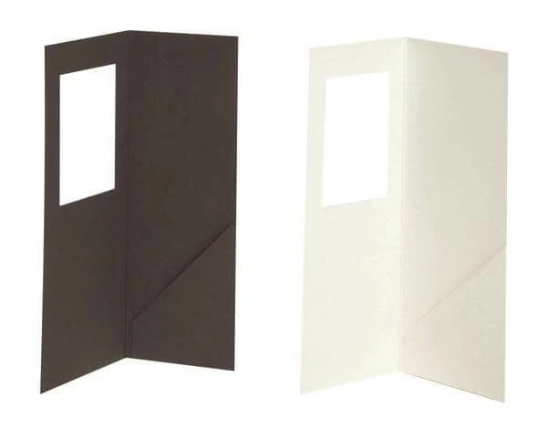 Top loading White or Black TAP Photo Booth Folder 2x6 with window.