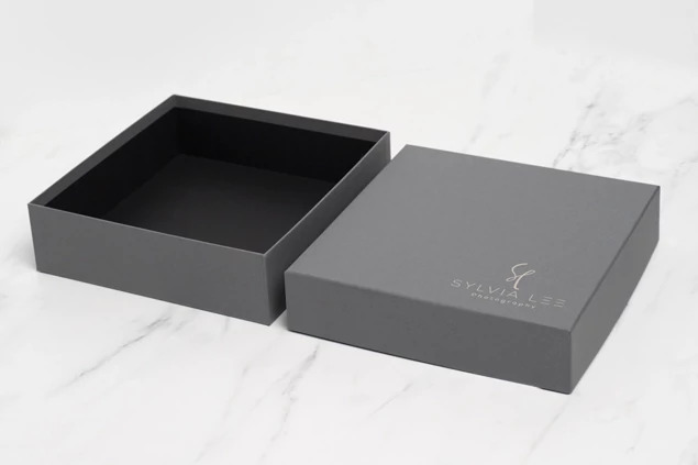 Slate Gray Tyndell Square Album Box 8x8, 10x10, 12x12.