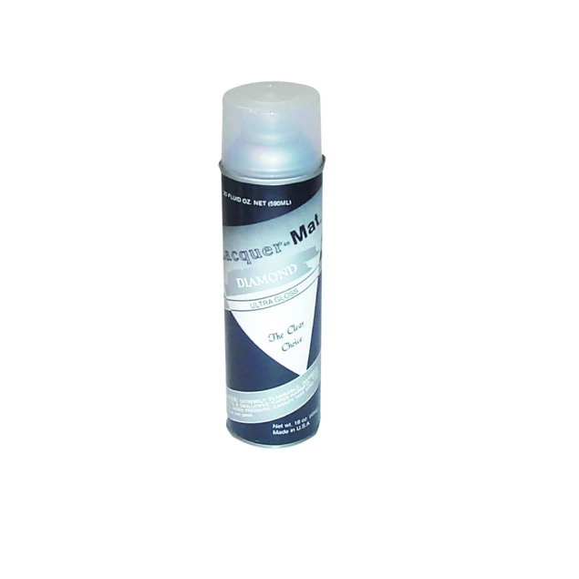 Lacquer-Mat Diamond black label aerosol spray can.