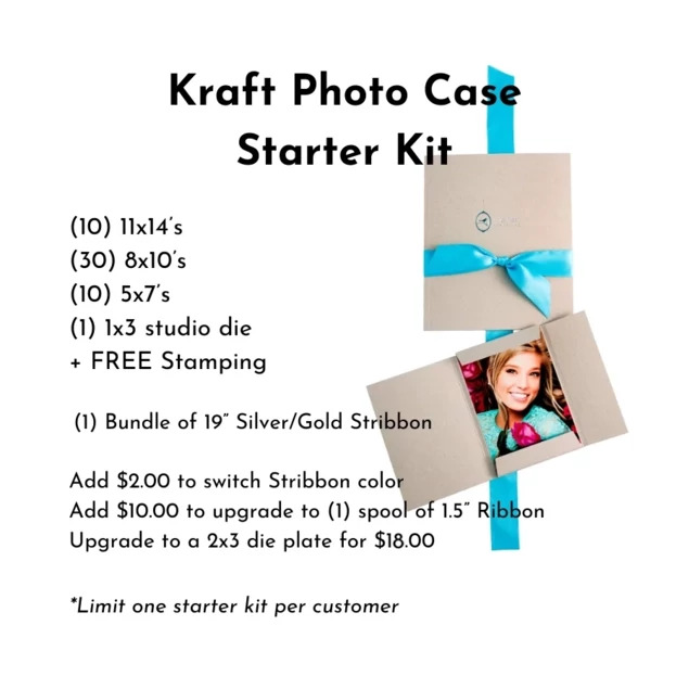 Kraft Tyndell Photo Case Starter Kit 5x7, 8x10, 11x14 with Ribbon or stribbon. 