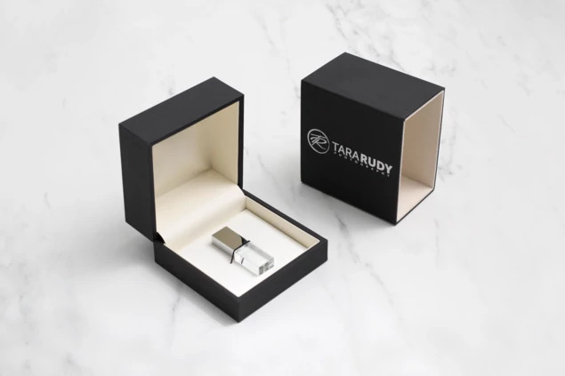 Black Tyndell Luxe Soft Touch Flash Drive USB Box