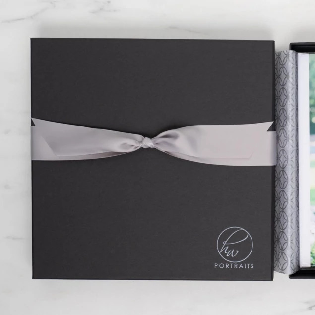Matte Black Tyndell 1.25" Square Photo Book Box 10x10 