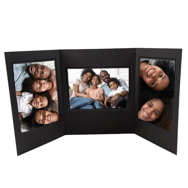 Side loading slip in Black/Black TAP Promenade Folder 3 panel.