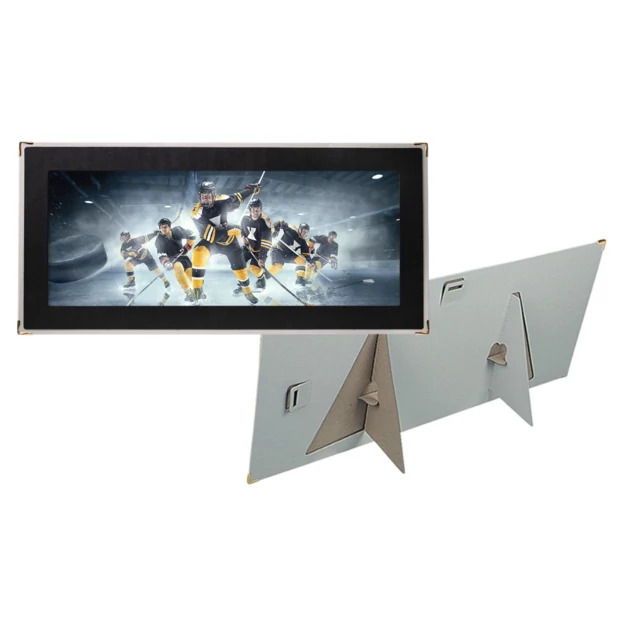 Side loading slip in Brass corner TAP Panoramic Easel mount 8x20, 8x24, 10x24, and 10x30.