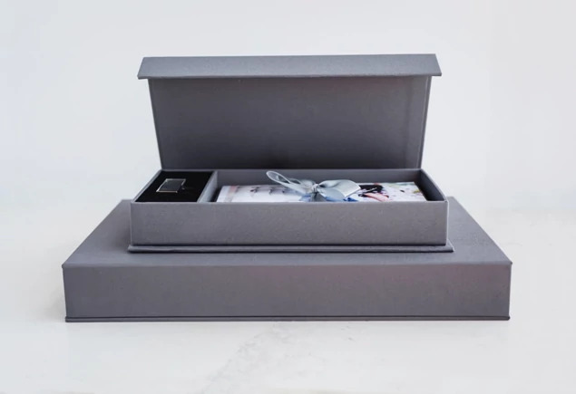 Black, Gold, Rose Tyndell Crystal Flash Drive USB & Slate Fabric Print Box 5x7, 8x10 4GB, 8GB, 16GB, 32GB, 64GB, 128GB