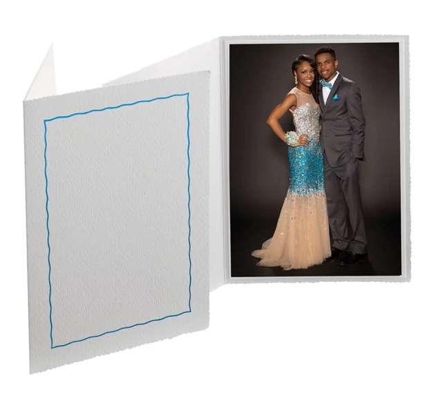 Gray/Blue TAP Gray Color Print Mount Folder 4x6, 6x4, 10x8 with acetate insert.