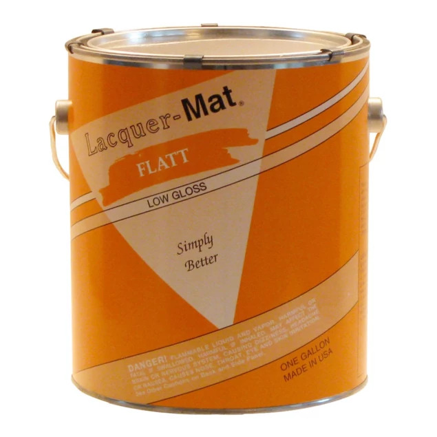 Lacquer-Mat Flat orange label gallons.