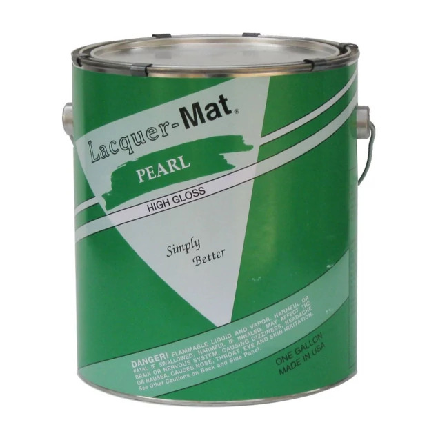 Lacquer-Mat Pearl green label gallons.