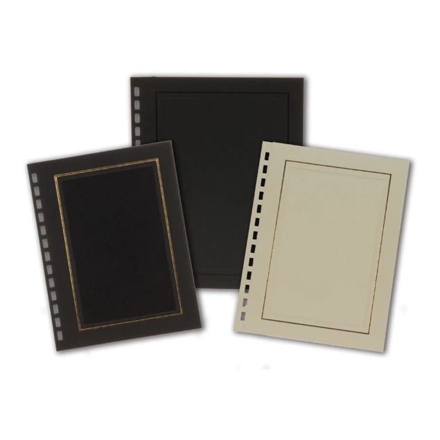 Side loading slip in Black/Black and White/Gold TAP Parade Album Inserts 4x5, 4x6, 5x7. 