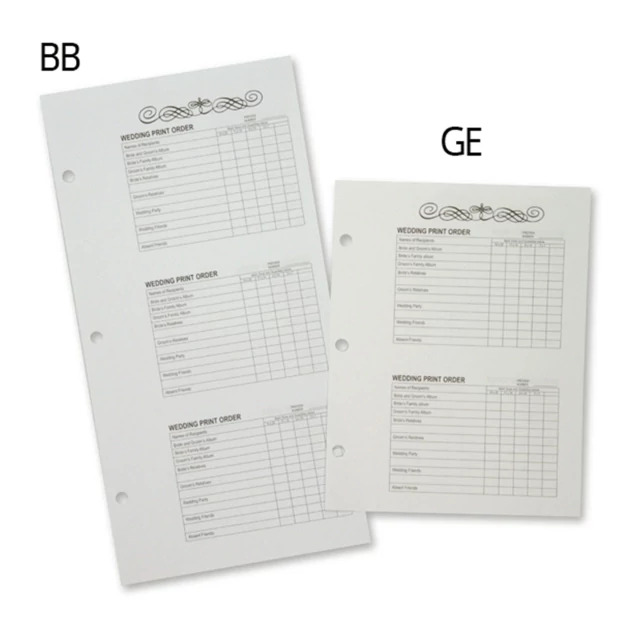 White TAP Proof Album Order Forms 3x5, 4x5, 4x6, 5x5, 5x7.