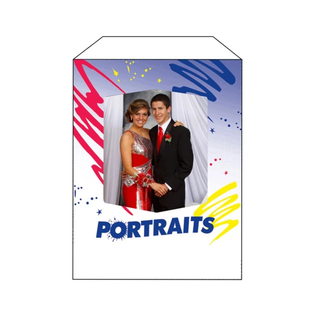 Top loading slip in White/blue/red/yellow Tyndell 5558 Portrait Envelopes 8 3/4x11 1/8 with window.