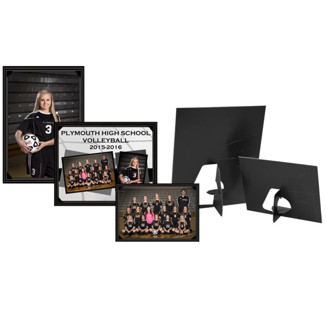 Corner tuck Black/Black Profit Line Digital Mount easel 5x7, 8x10, 10x13 vertical/horizontal.