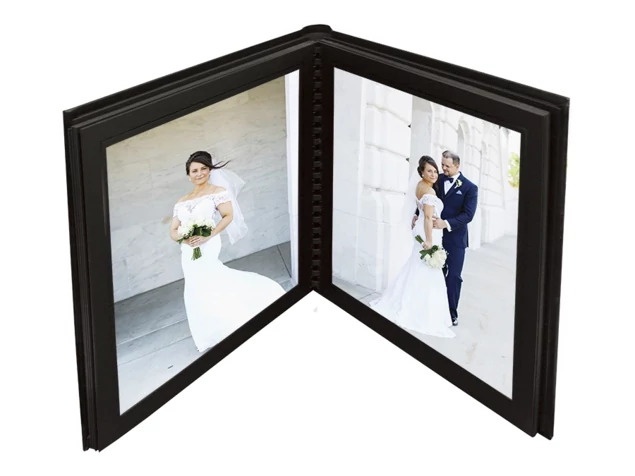 Side loading slip in Black/Black plain cover TAP Parade Album 4x5, 4x6, 5x7, 8x10 10 leaves. 