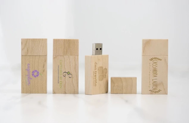 Maple Tyndell Wood Flash Drive USB 128MB, 256MB. 512MB, 1GB, 4GB, 8GB, 16GB, 64GB, 128GB.