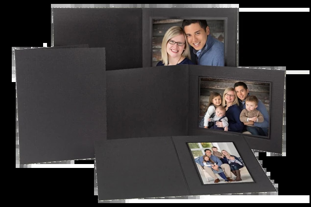 Side loading slip in Black/Black Profit Line Folder 4x5.