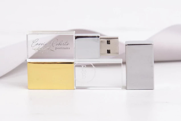 Black, Gold, Rose Gold, Silver Tyndell Crystal Flash Drive USB 4GB, 8GB, 16GB, 32GB, 64GB, 128GB.