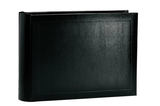 Slip in side loading Black/Black TAP Encore Album 4x5-2 comb vertical 72 prints cover.