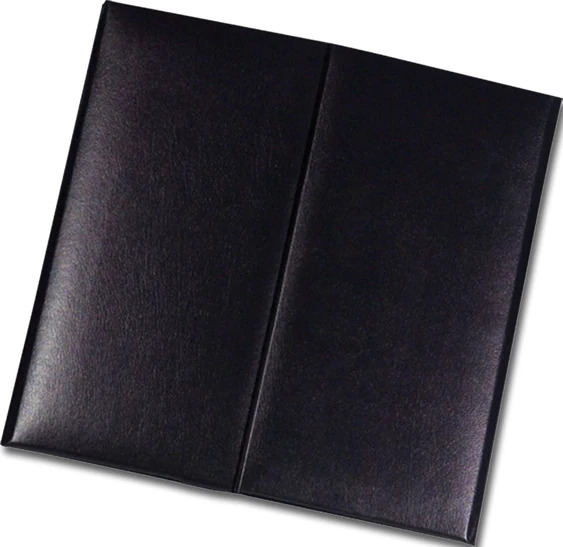 Side loading slip in Black/Black Black/Gold TAP PG 4x5-8 Folio plain cover.