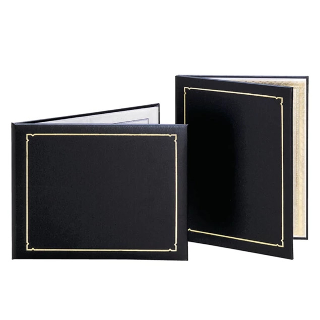 Leatherette Black/Gold TAP Premier Certificate Holder folder with acetate sleeve 8.5x11, 11x8.5.