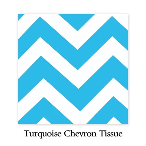 Turquoise Chevron Tyndell Tissue 5x20, 10x20, 14x30, 20x30.