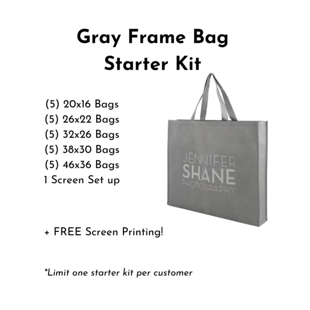 Slate Gray Tyndell Frame Bag Starter Kit 20x16, 26x22, 32x26, 38x30, 46x36.