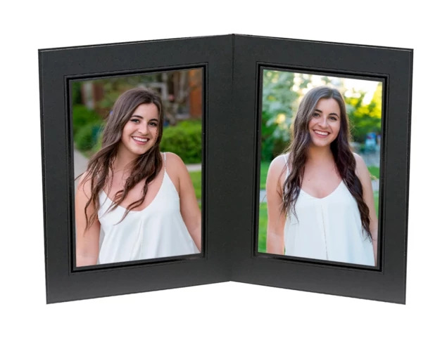 Side loading slip in Black/Black Tyndell Onyx Double Take Folder 5x7-2, 7x5-2, 8x10-2.