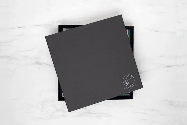 Matte Black Tyndell 1.25" Square Photo Book Box 10x10 