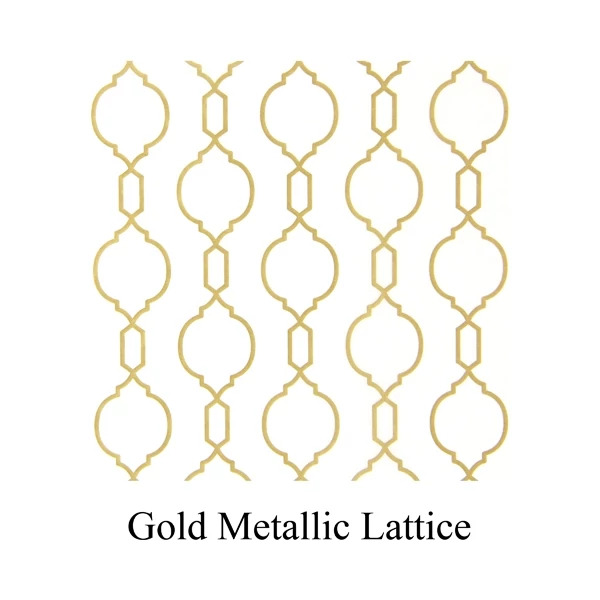 Gold Metallic Lattice Tyndell Tissue 5x20, 10x20, 14x30, 20x30.