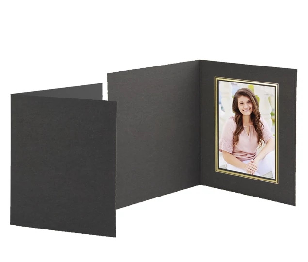 Side loading slip in Black/Black, Black/Gold, Black/Silver Tyndell Profit Line T-50 Folder 4x5, 4x6, 5x7, 6x4, 7x5, 8x10