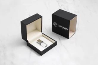 Luxe Soft Touch USB Box - Black by Tyndell Details